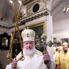 Патриарх Кирилл совершил в Николо-Большеохтинском храме Санкт-Петербурга литургию памяти своих родителей